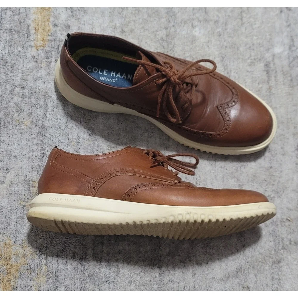 Cole Haan Men's Grand+ Wingtip Oxford  British‎ Tan  Shoes C36939 Size 8 M